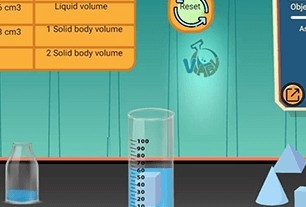 Memperkirakan volume benda padat berbentuk tidak beraturan dengan mengetahui volume cairannya