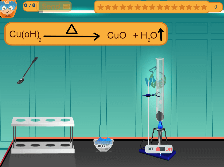 Décomposition thermique de l'hydroxyde de cuivre